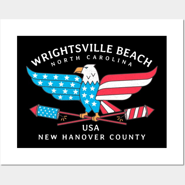 Wrightsville Beach, NC Summer Patriotic Pride Fourth of July Wall Art by Contentarama